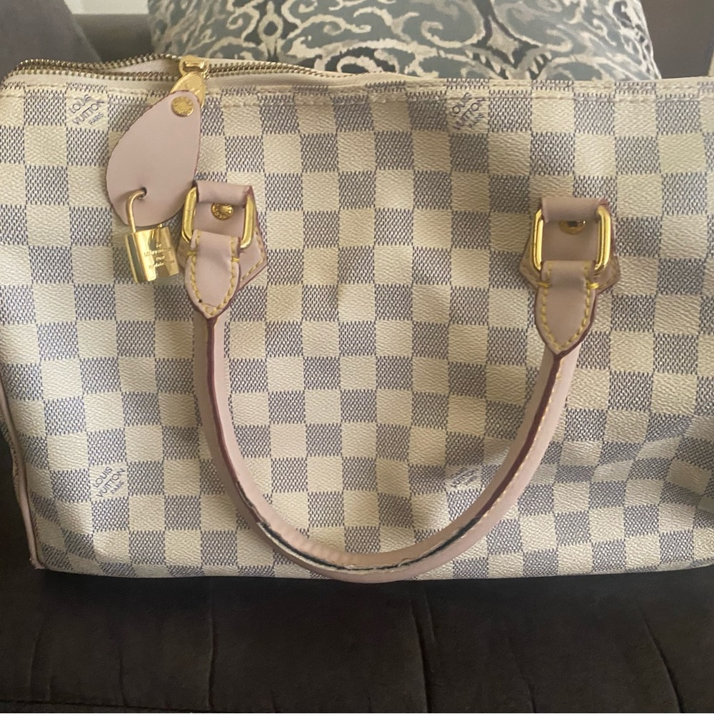 Cream Checkered Bag